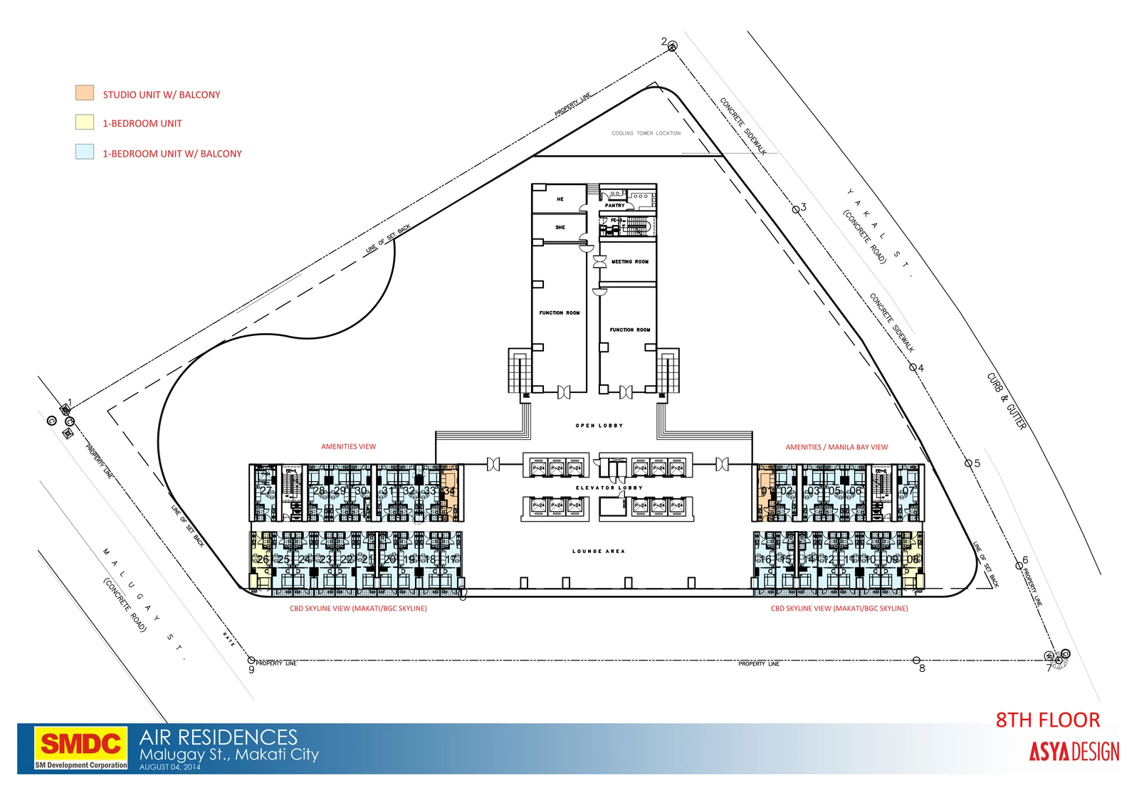 Air Residences 8th floor amenity plan