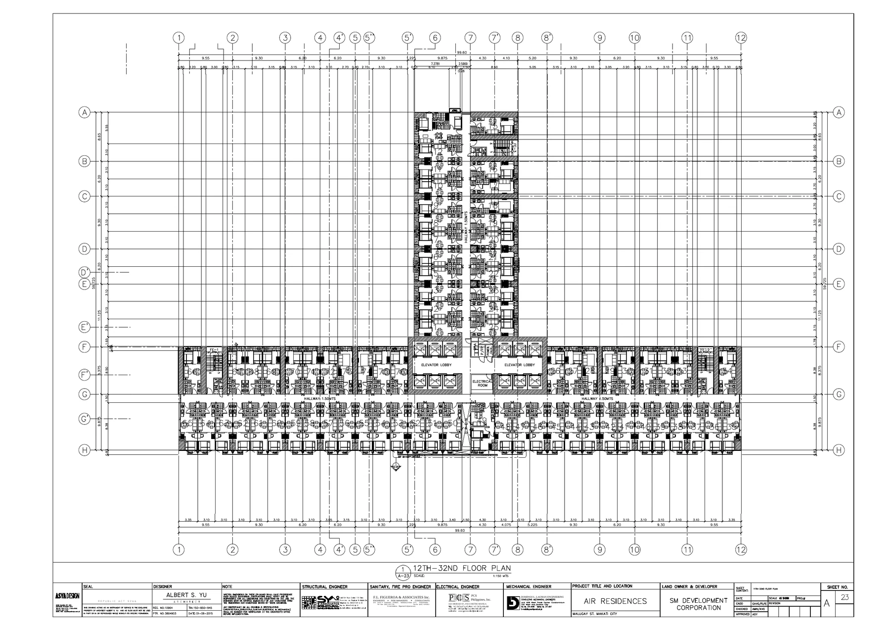 Air Residences typical 12th to 32nd floor plan