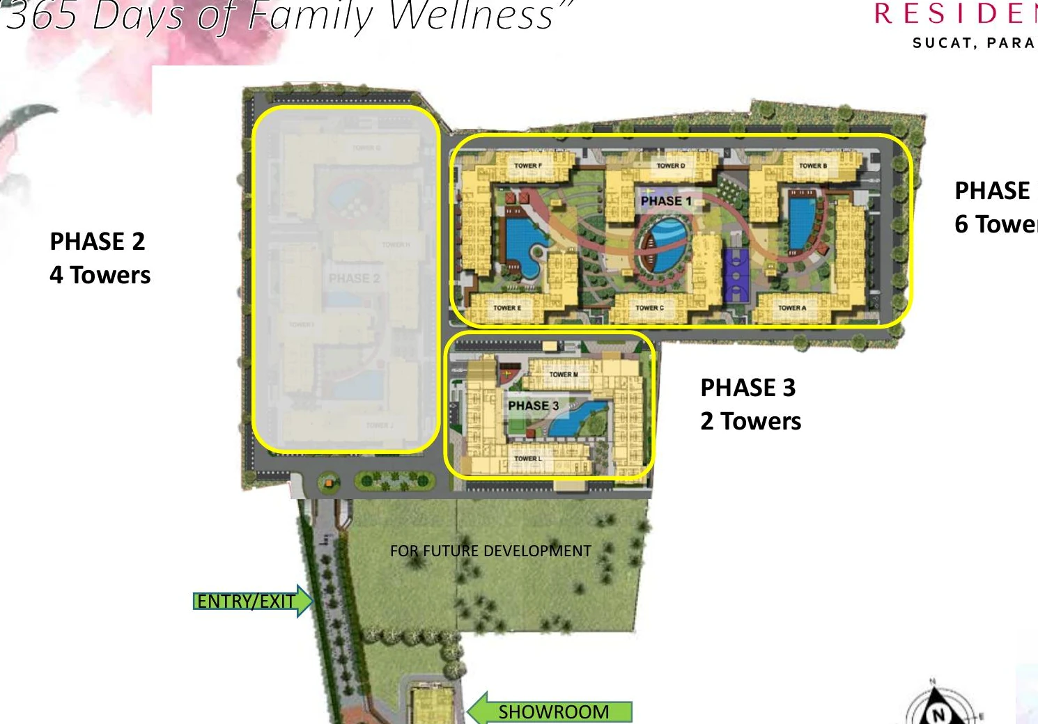 Bloom Residences site development plan showing Phases 1, 2 and 3