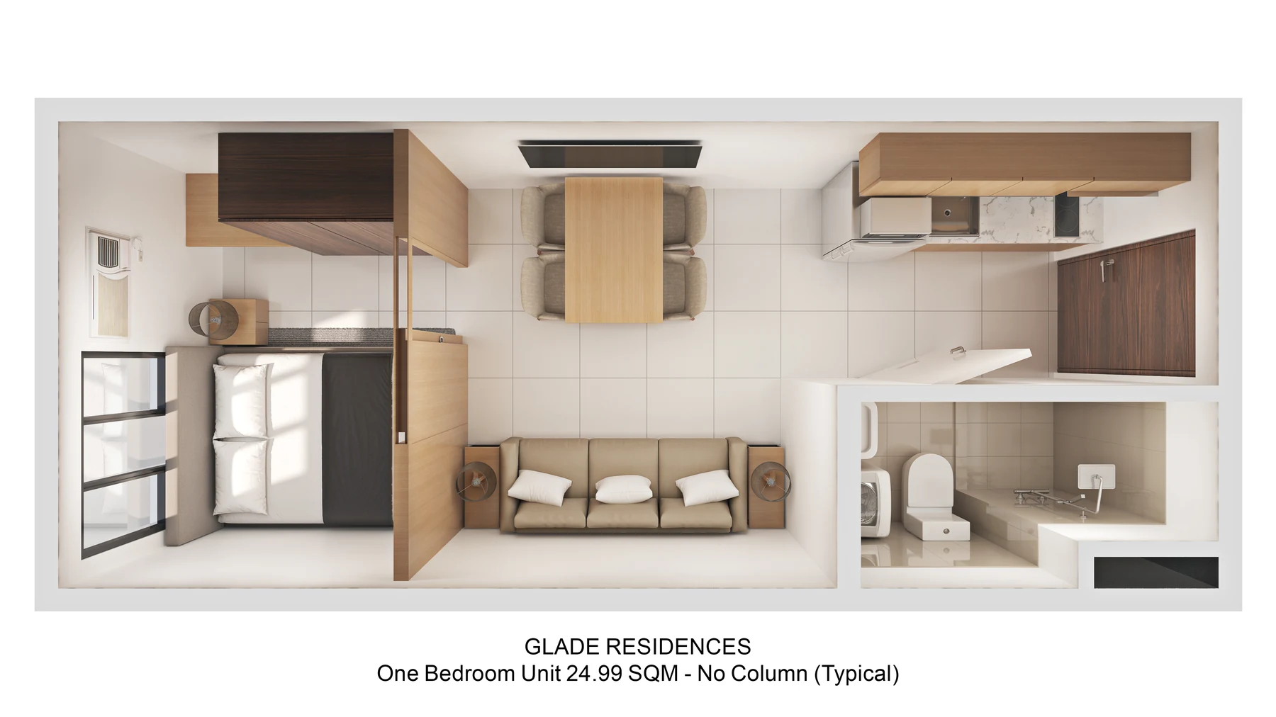 Glade 24.99 sqm one bedroom layout