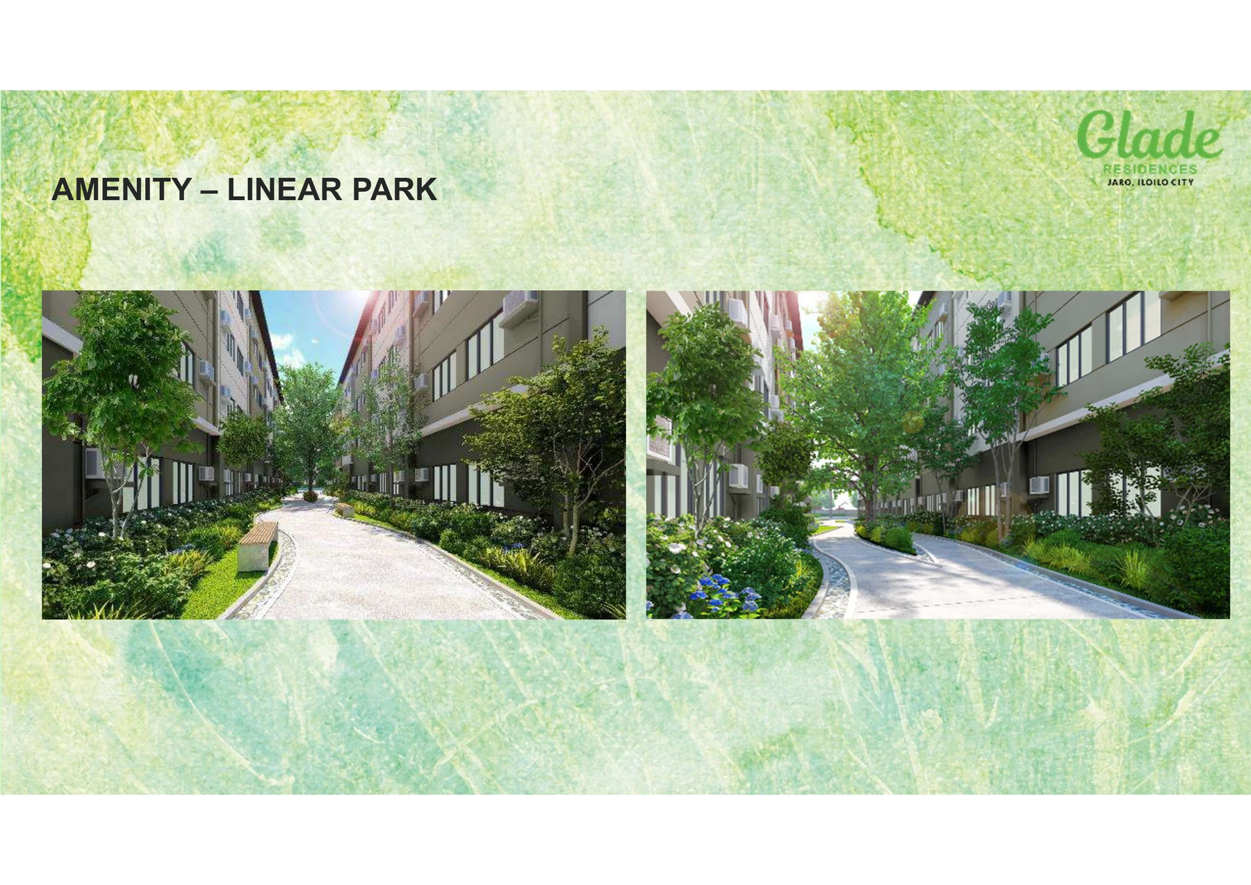 Glade Residences landscaped linear park artist rendition