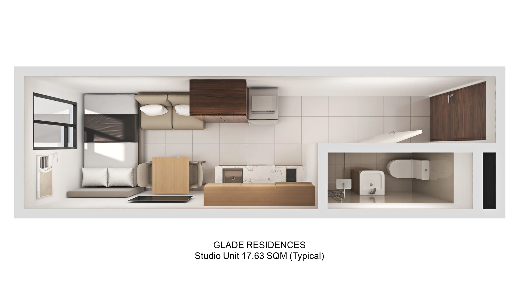 Glade 17.63 sqm studio layout