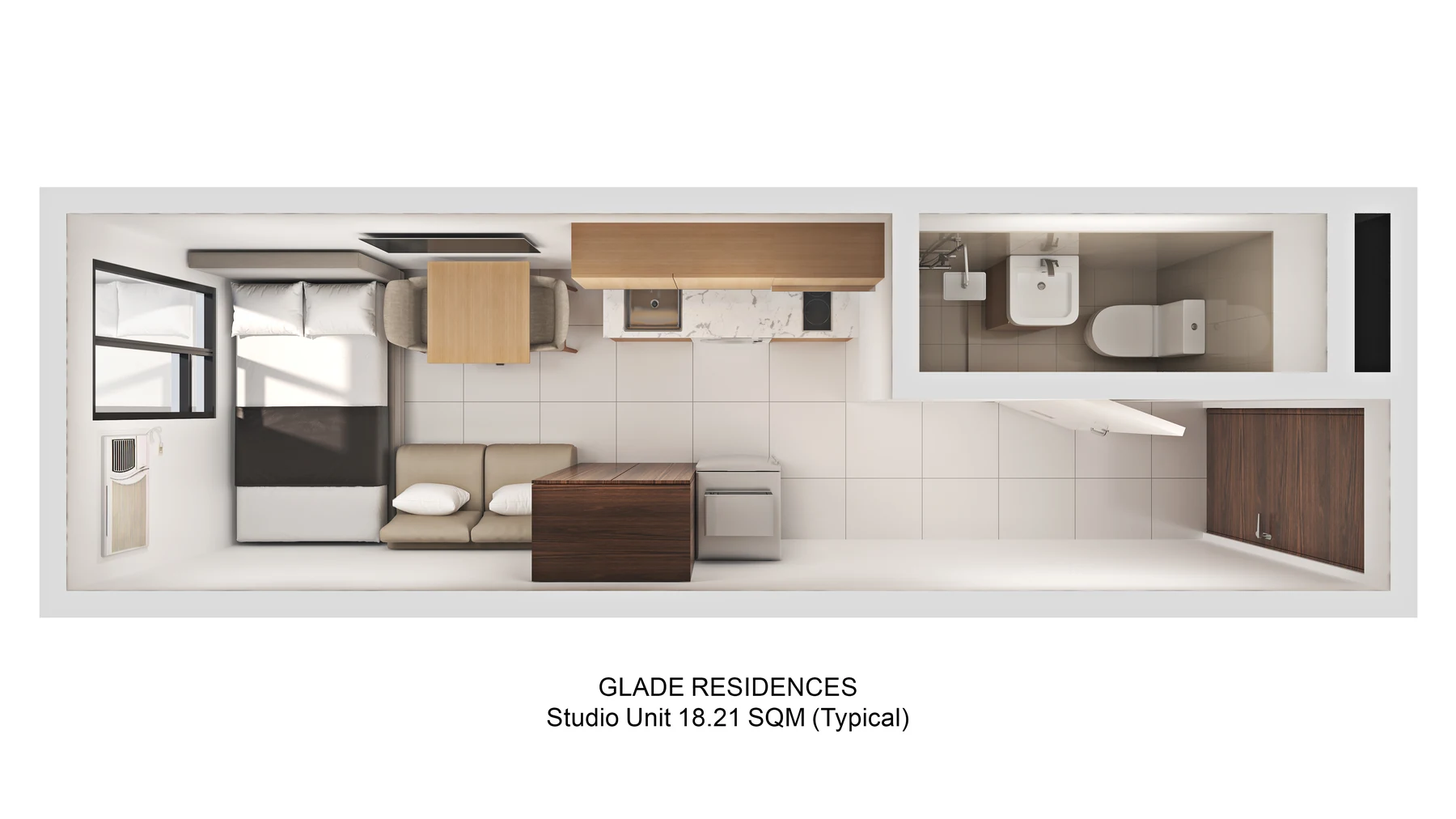 Glade 18.21 sqm studio layout