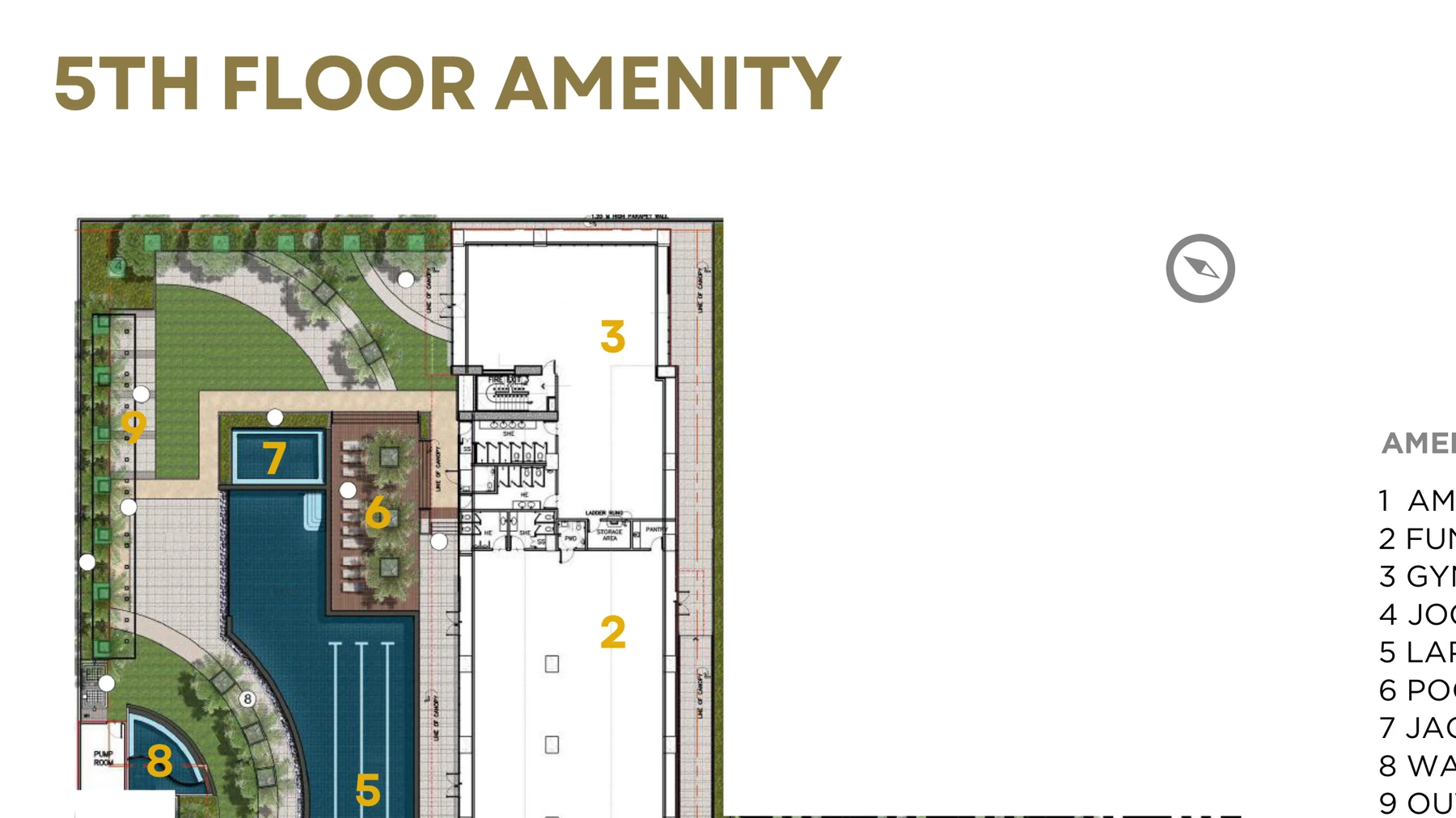 Glam Residences fifth-floor amenity plan from project briefing