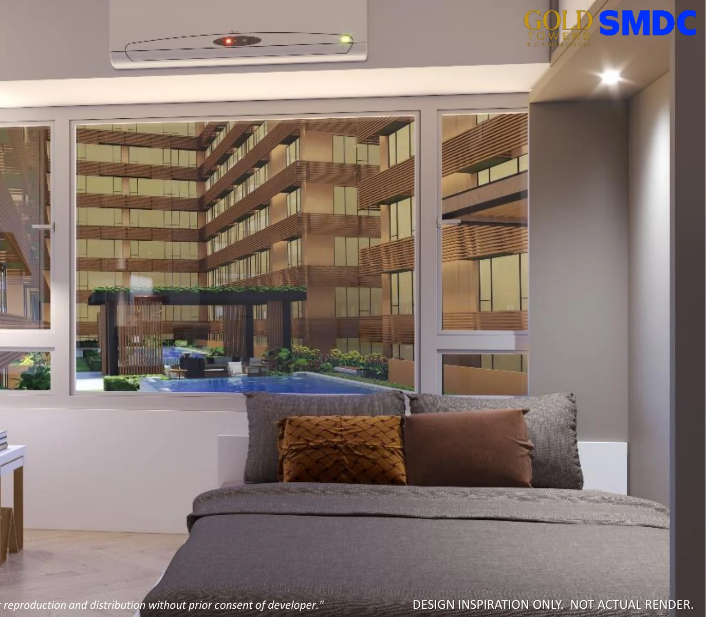 Gold Towers one-bedroom layout design inspiration