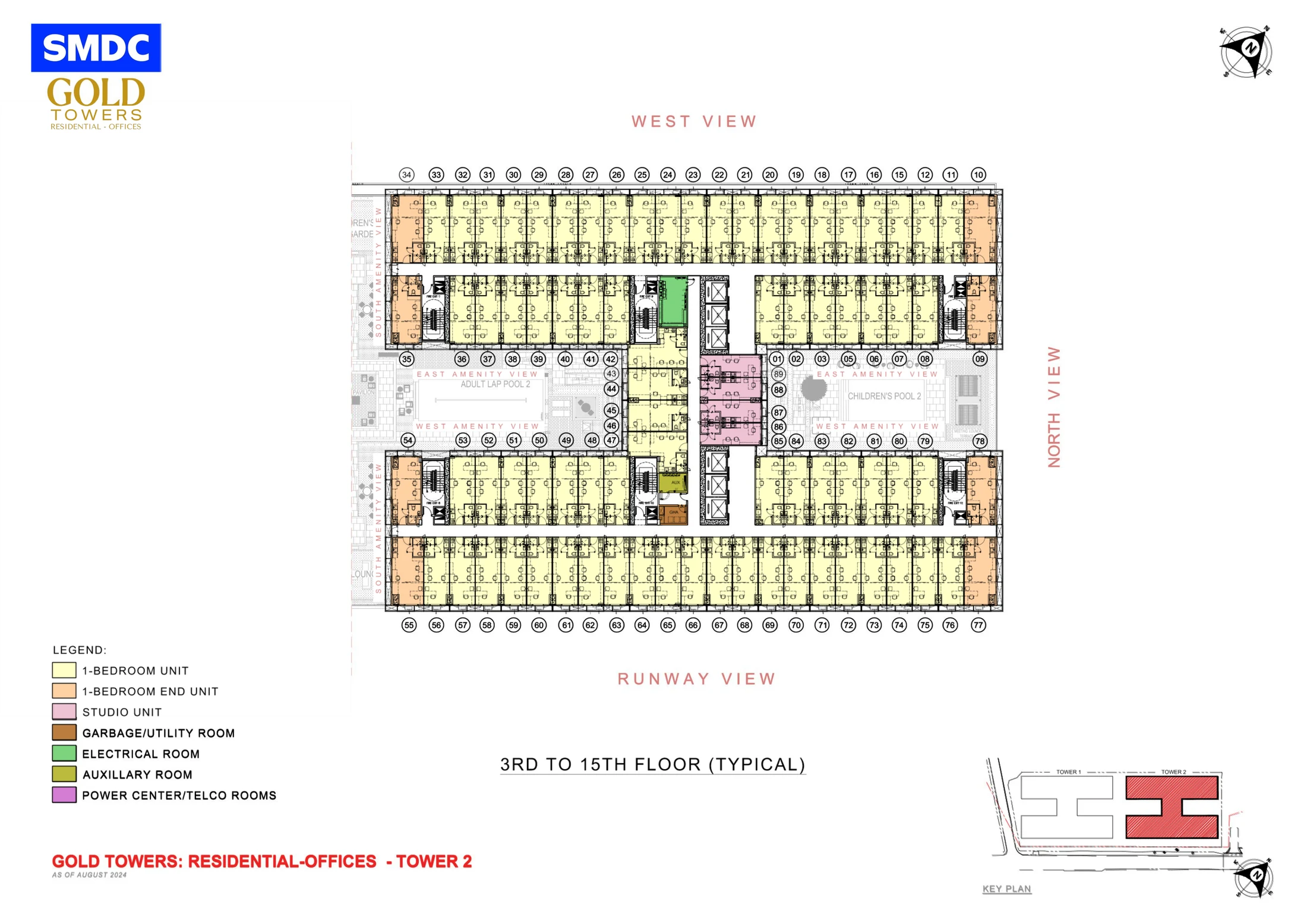 Gold Towers Tower B official typical residential floor plan