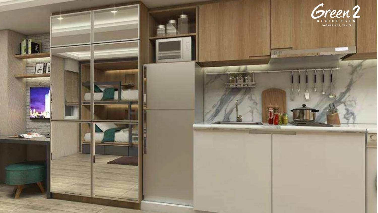 Green 2 Residences Studio sample interior