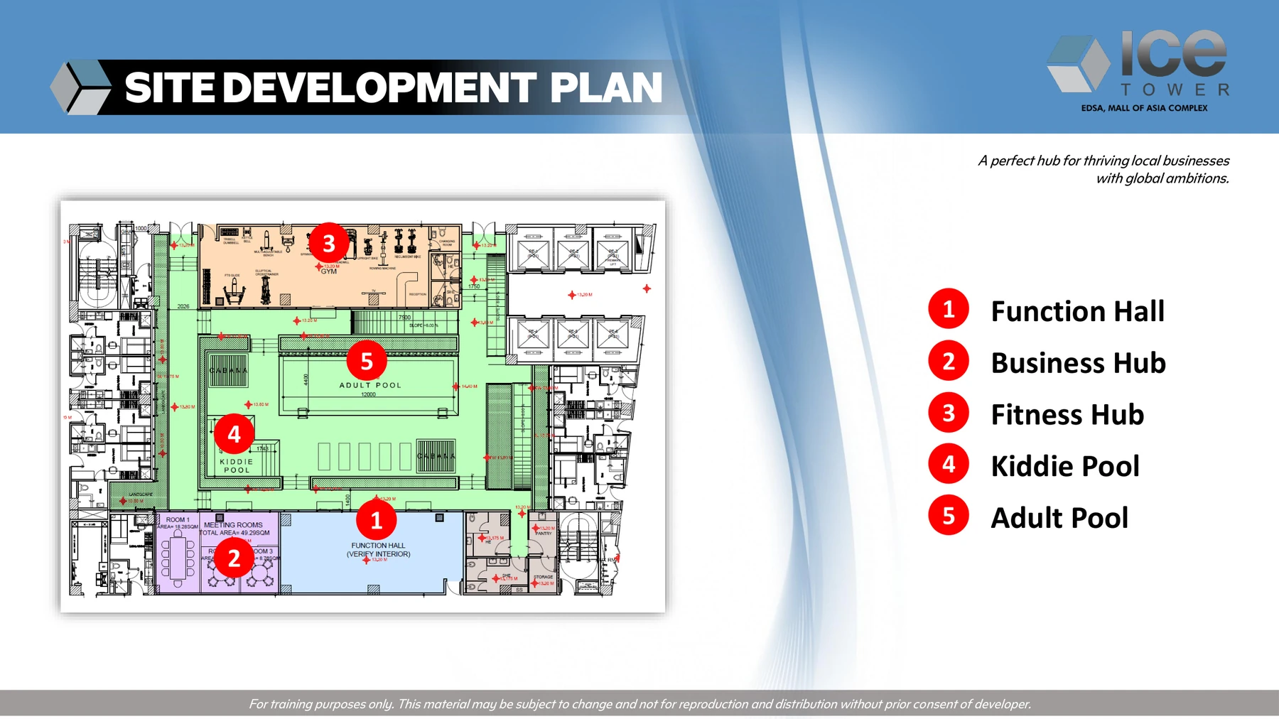 ICE Tower amenity floor plan from developer briefing