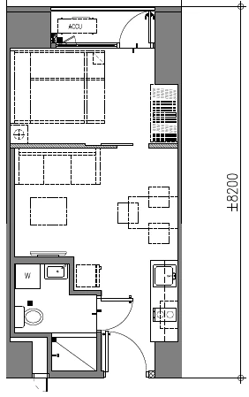 Mint Residences one bedroom deluxe with balcony layout