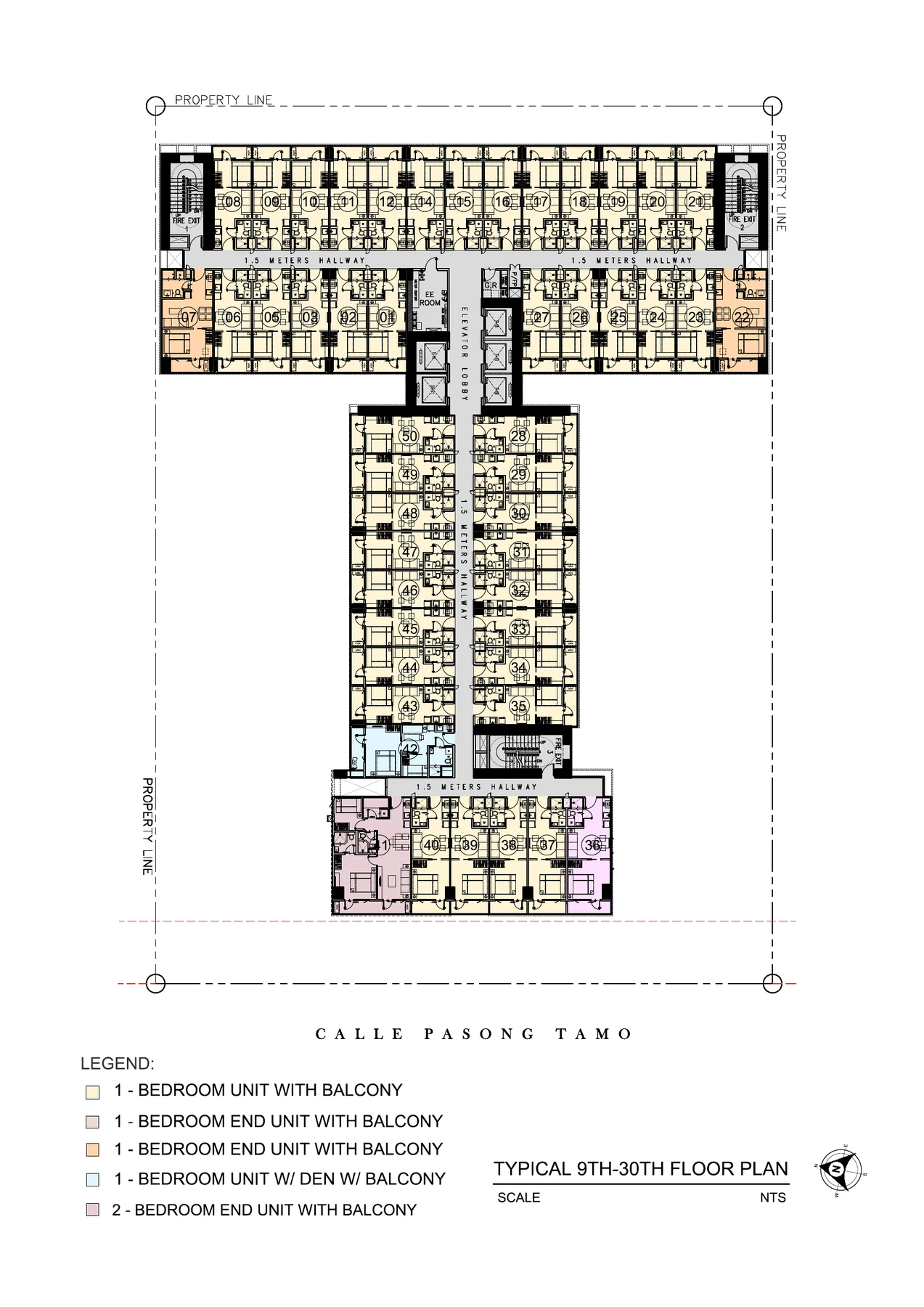Red Residences typical 9th to 30th floor plan