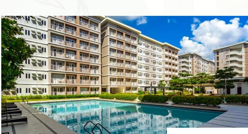 Trees Residences landscaped pool and residential buildings