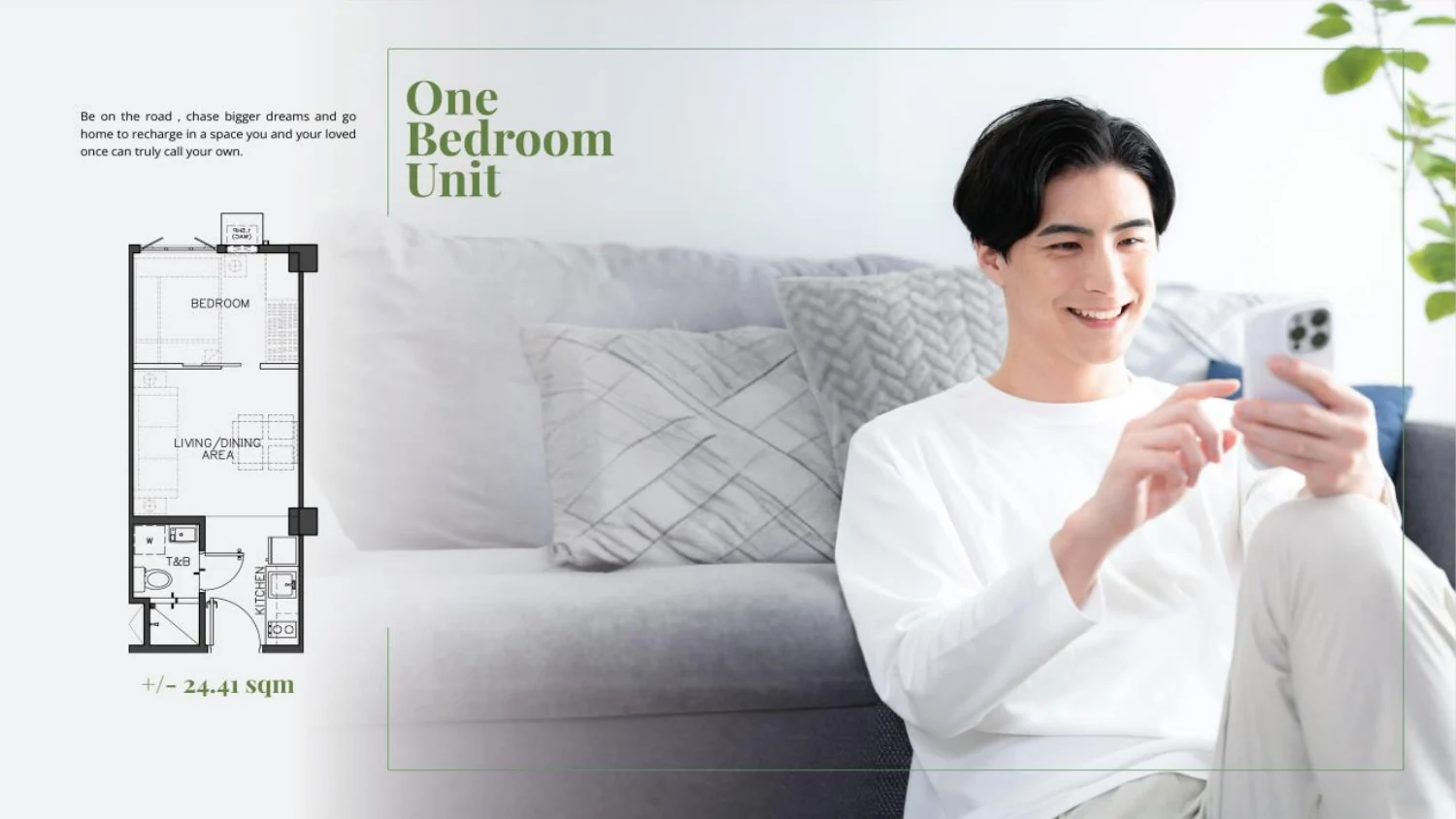 Turf Residences one bedroom unit layout
