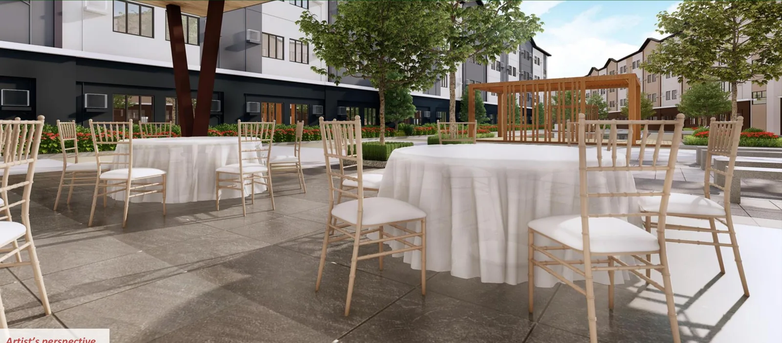 Zeal Residences clubhouse garden setting